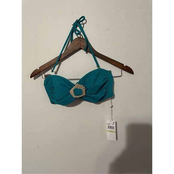 Trina Turk Women's Empire Bandeau Bikini Top, Adjustable, Tie Back, Swimwear 4 - Picture 1 of 5